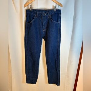 Rustler Men's W32 L30 Dark Wash Straight Leg Denim Jeans 100% Cotton Durable‎